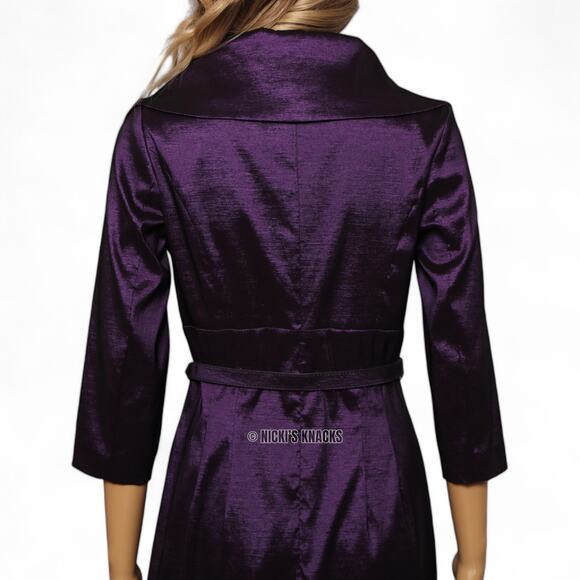 Eliza J Purple Taffeta Evening Gown Dress 6 Formal Wedding Guest Mother of Bride - Picture 9 of 12